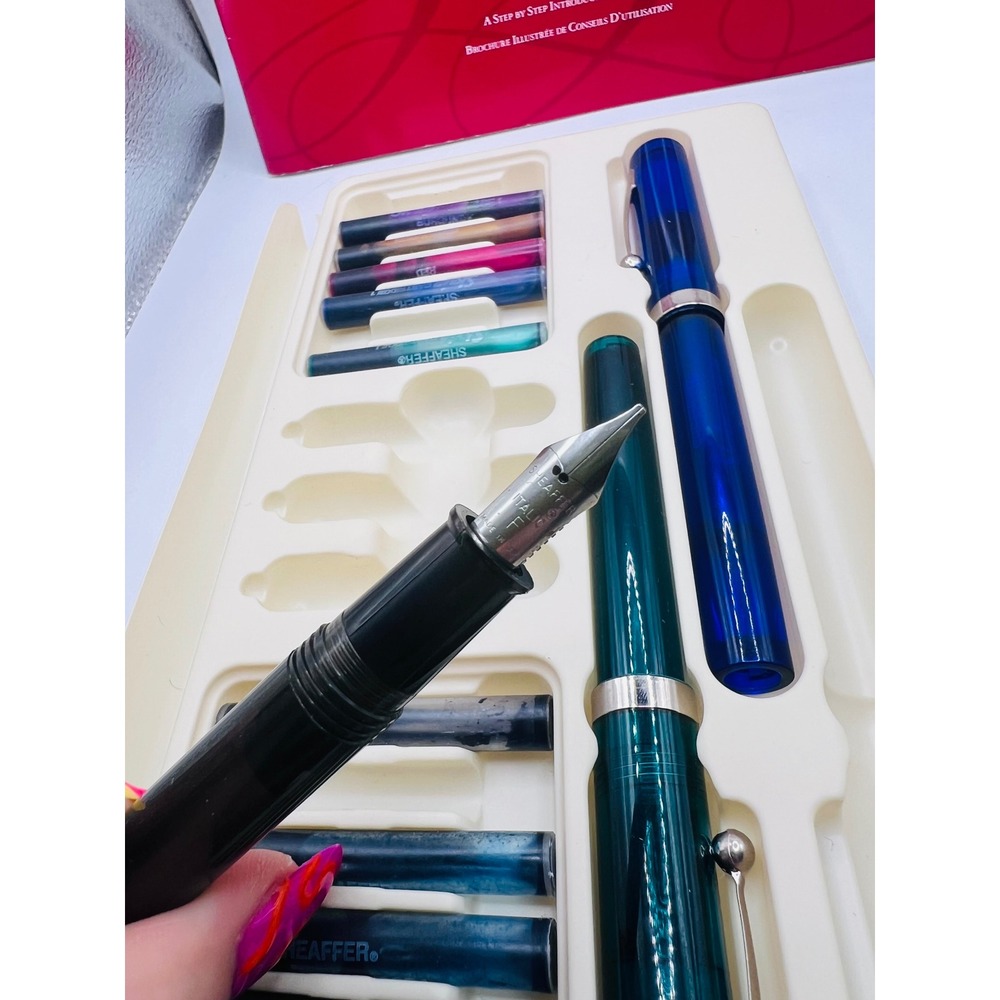 Vintage Sheaffer Calligraphy Intro Kit Not Complete Writing Pads + Tools 3 Pens - Picture 5 of 9
